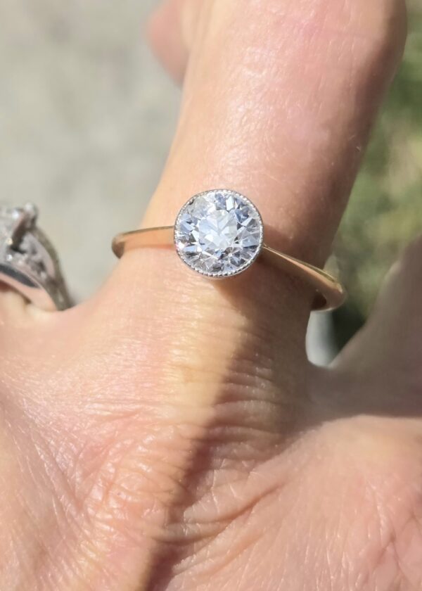 SOLD. Wonderful Edwardian Old cut Diamond Solitaire ring - Image 7