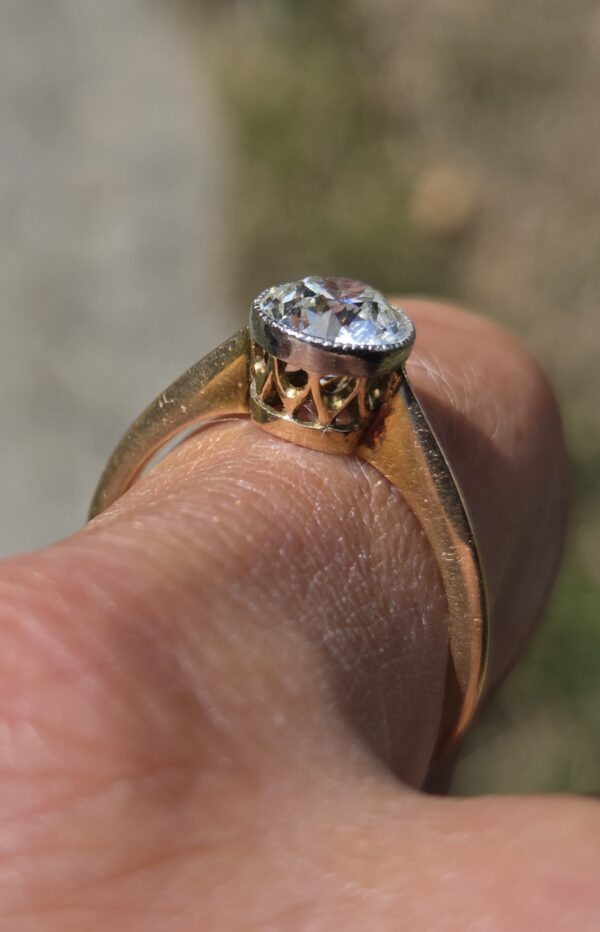 SOLD. Wonderful Edwardian Old cut Diamond Solitaire ring - Image 3