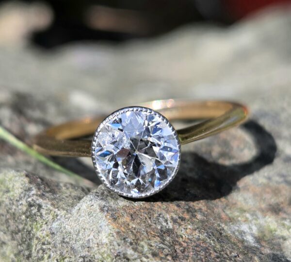 SOLD. Wonderful Edwardian Old cut Diamond Solitaire ring - Image 6