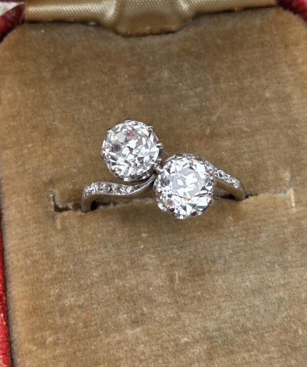 SOLD. An Exception Old cut Diamond Moi et Toi/2 stone - Image 12