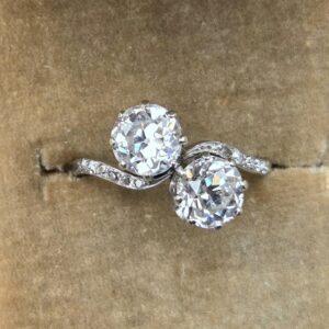 SOLD. An Exception Old cut Diamond Moi et Toi/2 stone
