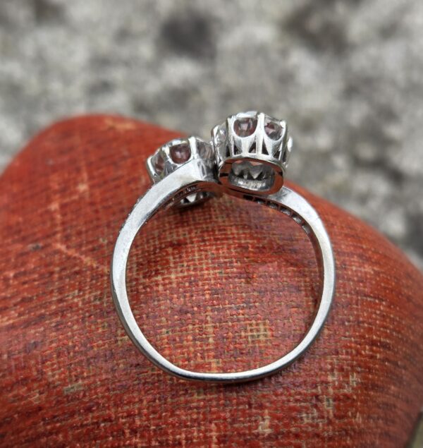SOLD. An Exception Old cut Diamond Moi et Toi/2 stone - Image 15