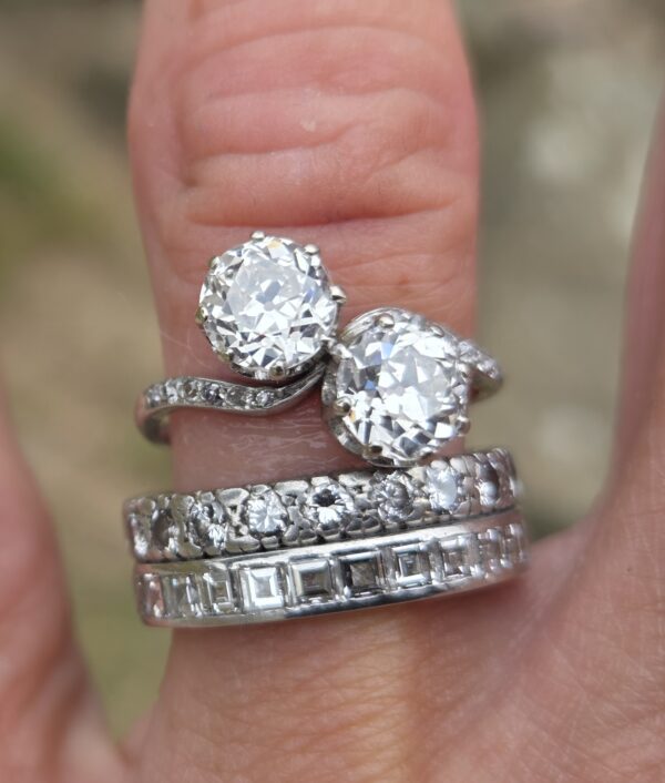 SOLD. An Exception Old cut Diamond Moi et Toi/2 stone - Image 18