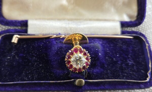 Incredibly rare Burma Ruby & Diamond Collar pin - Image 16