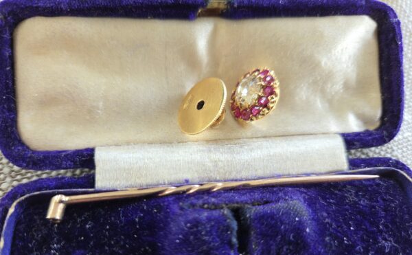 Incredibly rare Burma Ruby & Diamond Collar pin - Image 17