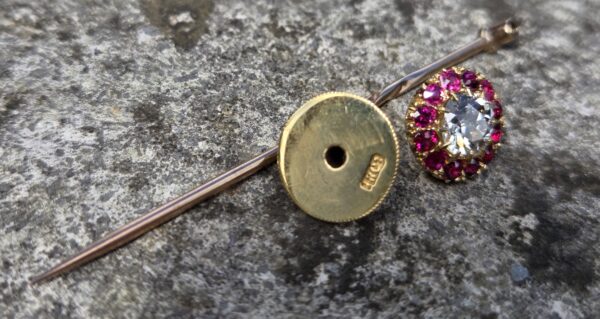 Incredibly rare Burma Ruby & Diamond Collar pin - Image 11