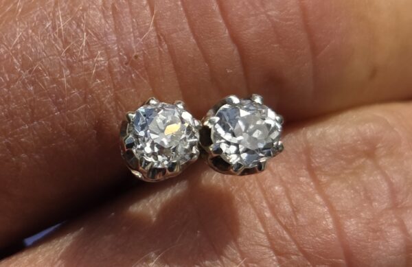 The perfect gift! Classic 1ct Old cut diamond stud earrings - Image 5