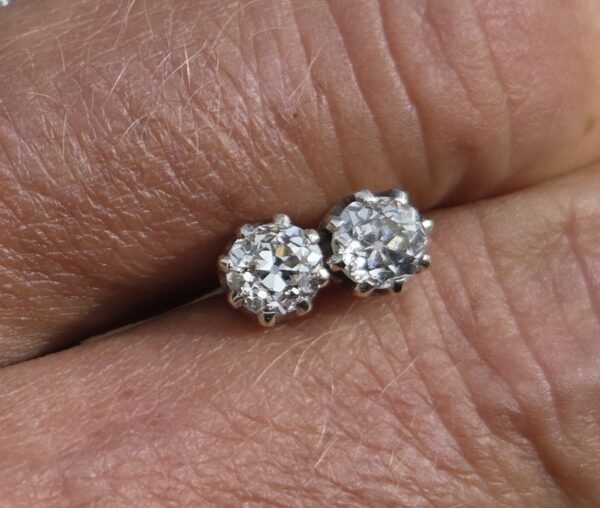 The perfect gift! Classic 1ct Old cut diamond stud earrings - Image 8