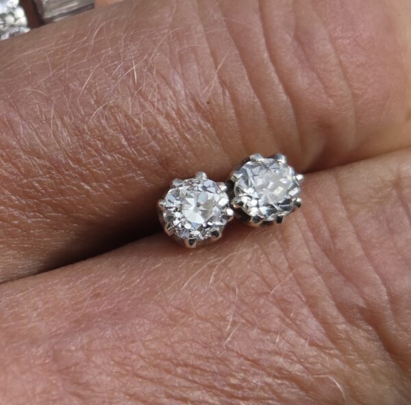 The perfect gift! Classic 1ct Old cut diamond stud earrings - Image 9