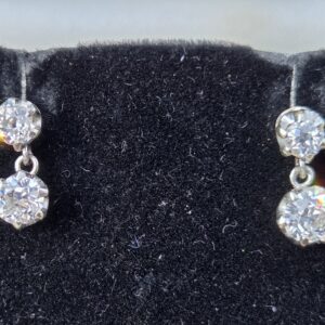 SOLD Old mine Diamond cut drop earrings.