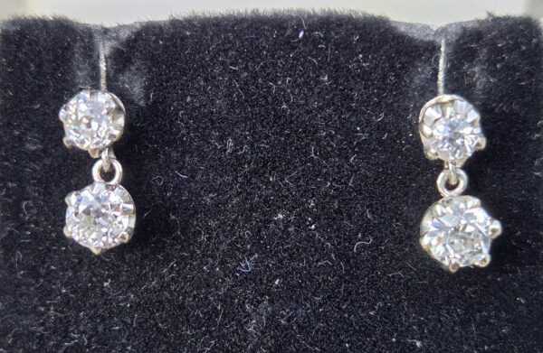 SOLD Old mine Diamond cut drop earrings. - Image 5