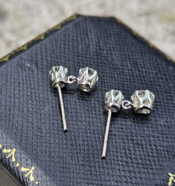 SOLD Old mine Diamond cut drop earrings. - Image 9