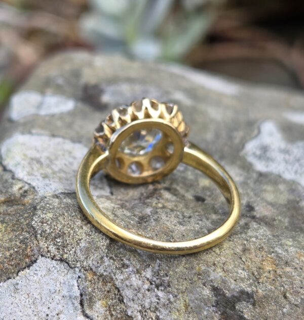SOLD. Edwardian Cluster ring with Old Cut Diamonds - Image 7