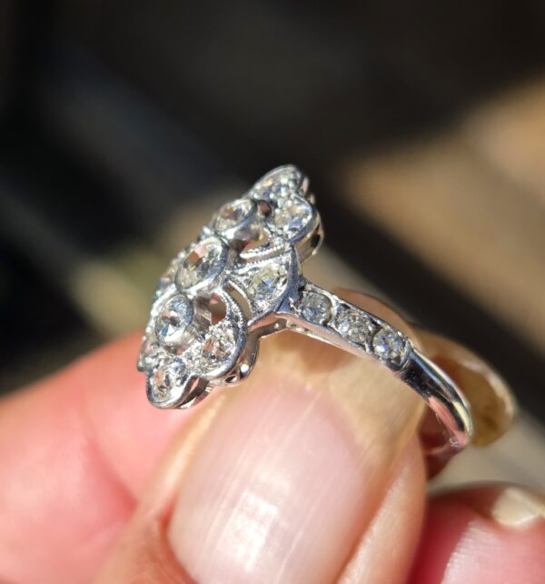 Art Deco Old Cut Diamond panel ring. - Image 13