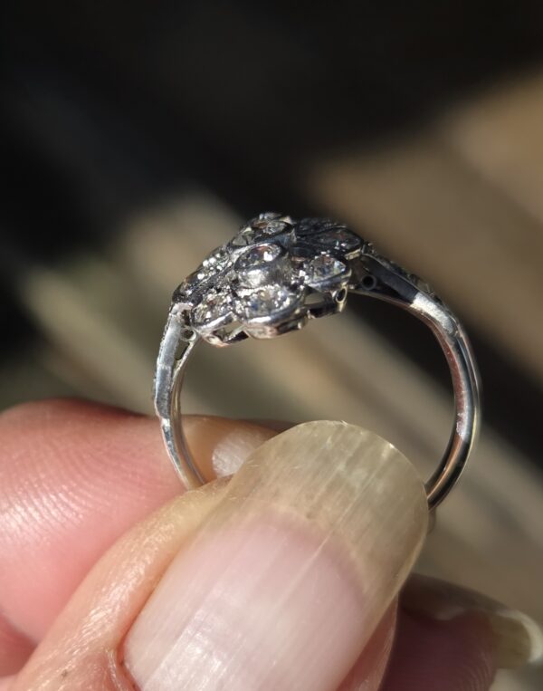 Art Deco Old Cut Diamond panel ring. - Image 12