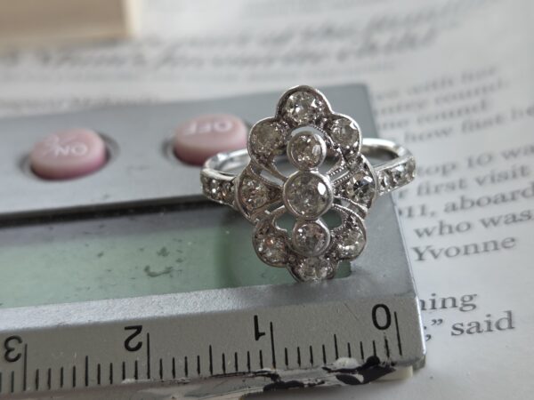 Art Deco Old Cut Diamond panel ring. - Image 7