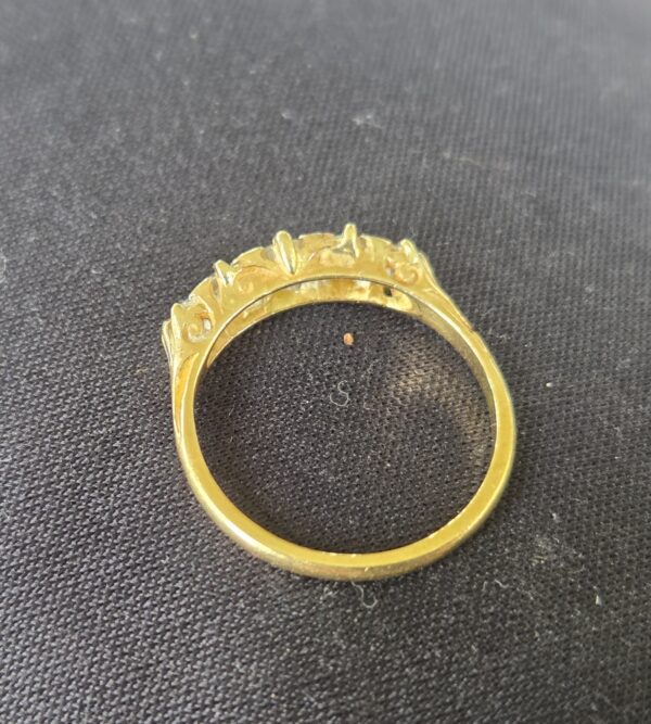 RESERVED. Top Quality! Old cut Diamond 5 stone ring - Image 5