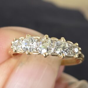RESERVED. Top Quality! Old cut Diamond 5 stone ring