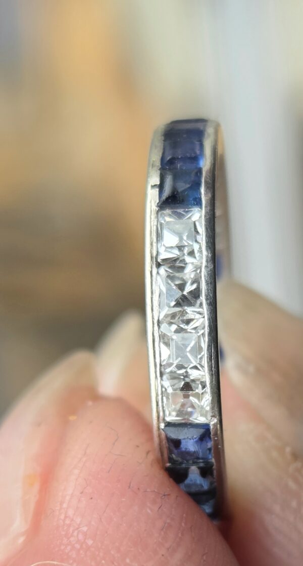 Rare French cut Diamond full eternity ring