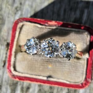 RESERVED. Lovely Old Cut Diamond Trilogy ring
