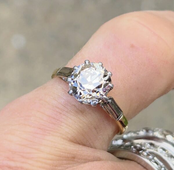 Classic Old Cut Diamond Solitaire ring - Image 13