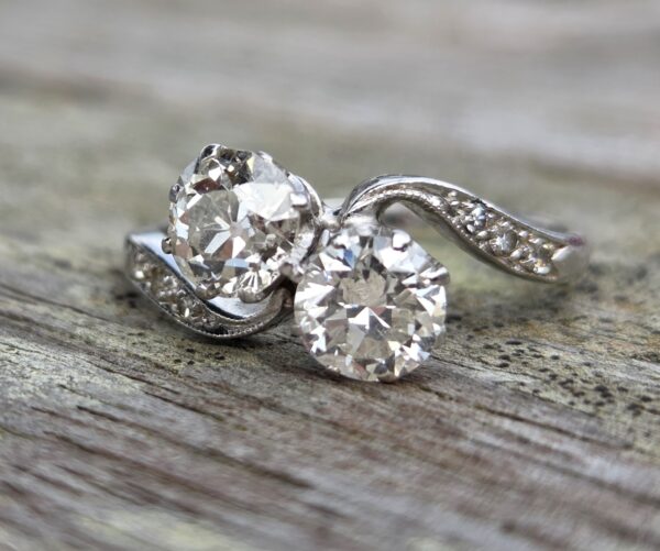 SOLD. Top Quality Old Cut Diamond 2 stone Toi et Moi! - Image 12