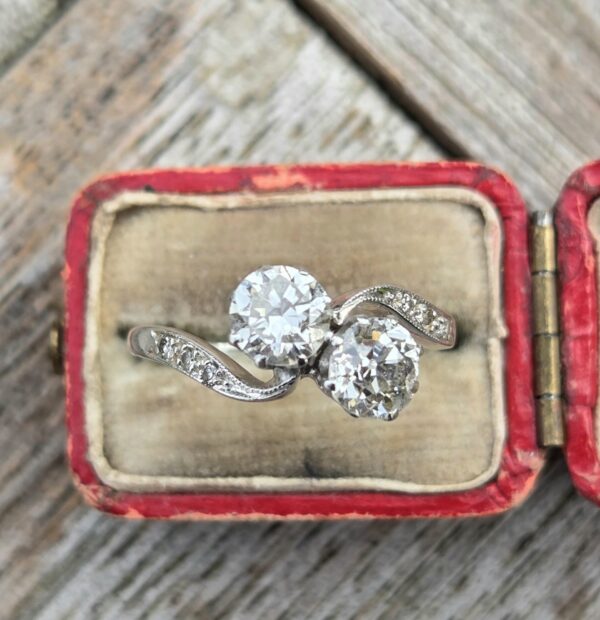 SOLD. Top Quality Old Cut Diamond 2 stone Toi et Moi! - Image 10