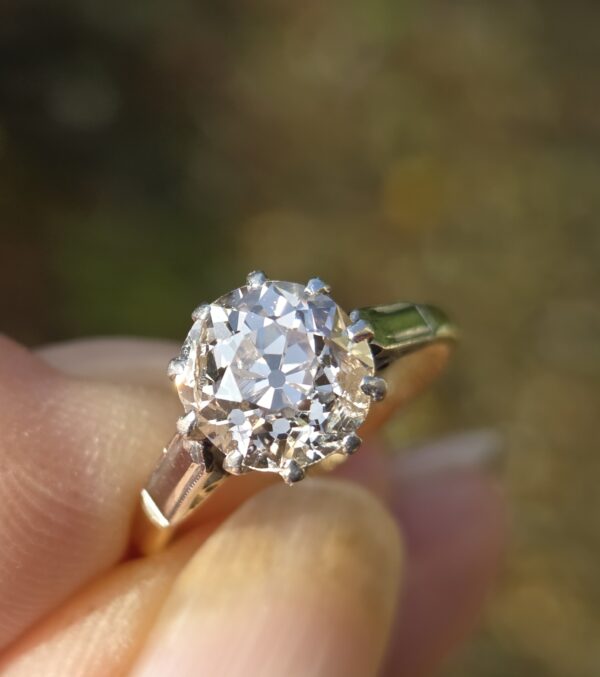 Classic Old Cut Diamond Solitaire ring - Image 3