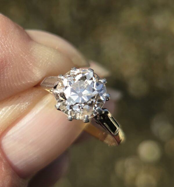 Classic Old Cut Diamond Solitaire ring - Image 4