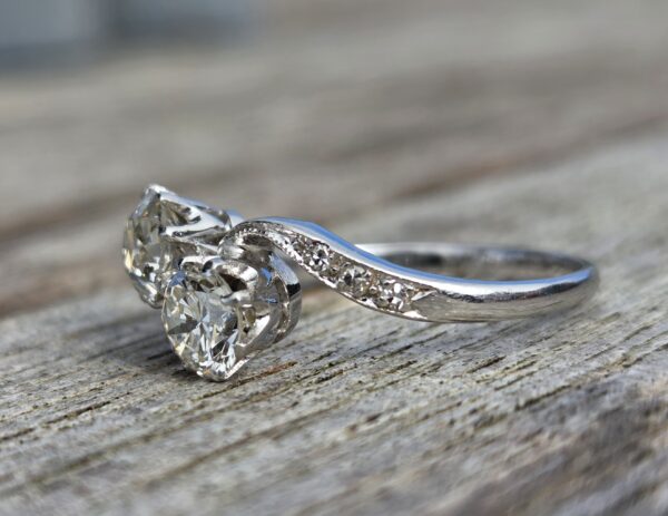 SOLD. Top Quality Old Cut Diamond 2 stone Toi et Moi! - Image 4