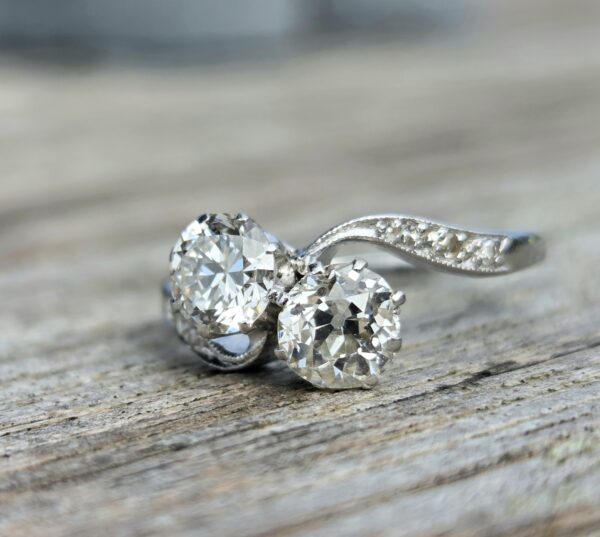 SOLD. Top Quality Old Cut Diamond 2 stone Toi et Moi! - Image 6