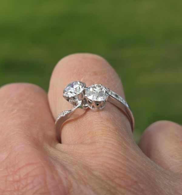 SOLD. Top Quality Old Cut Diamond 2 stone Toi et Moi! - Image 7