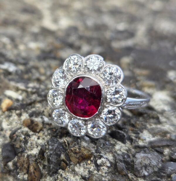 Of the highest quality! Ruby & Old cut diamond ring. - Image 17