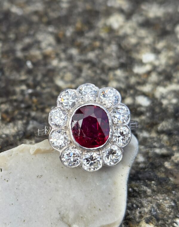 Of the highest quality! Ruby & Old cut diamond ring. - Image 16