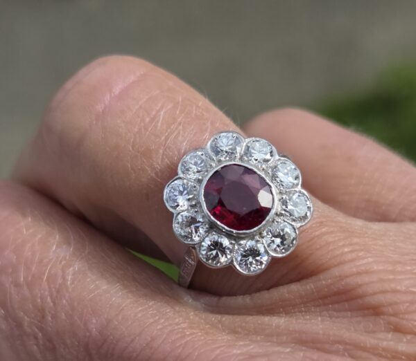 Of the highest quality! Ruby & Old cut diamond ring. - Image 13