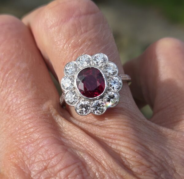 Of the highest quality! Ruby & Old cut diamond ring. - Image 11