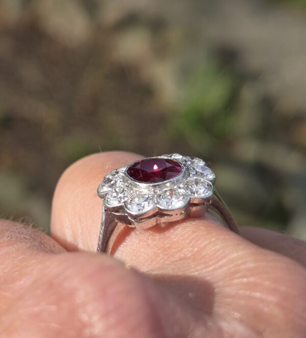 Of the highest quality! Ruby & Old cut diamond ring. - Image 10