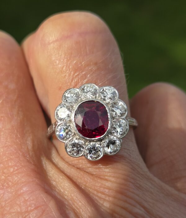 Of the highest quality! Ruby & Old cut diamond ring. - Image 8