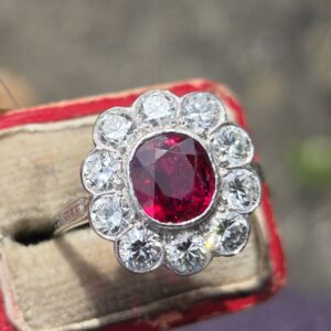 Of the highest quality! Ruby & Old cut diamond ring.