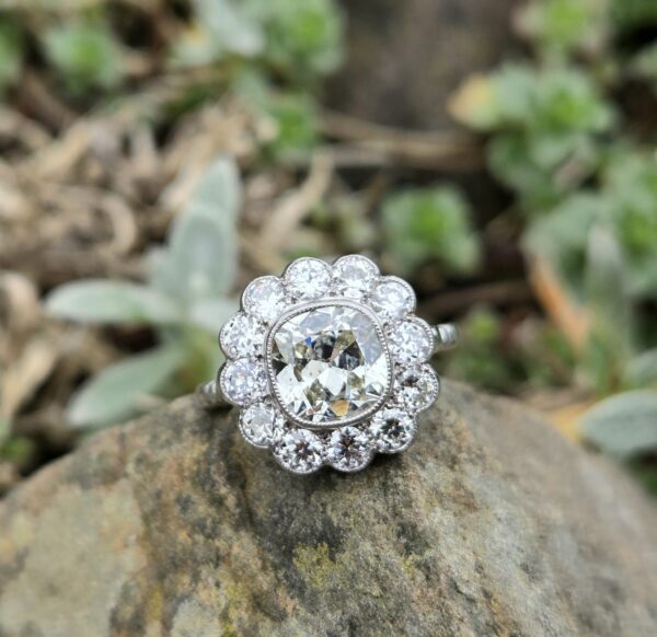 Huge Old Cut Diamond Cluster ring - Image 12