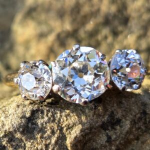 A Special Old Cut Diamond Trilogy ring