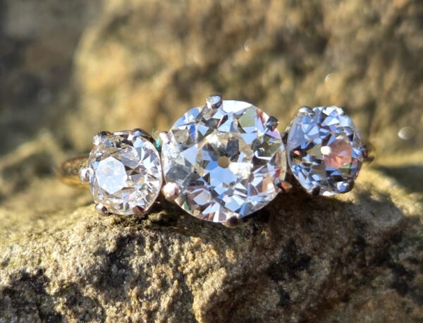 A Special Old Cut Diamond Trilogy ring