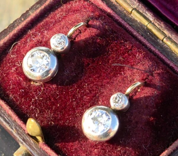 Wonderful Old Cut Diamond earrings - Image 4