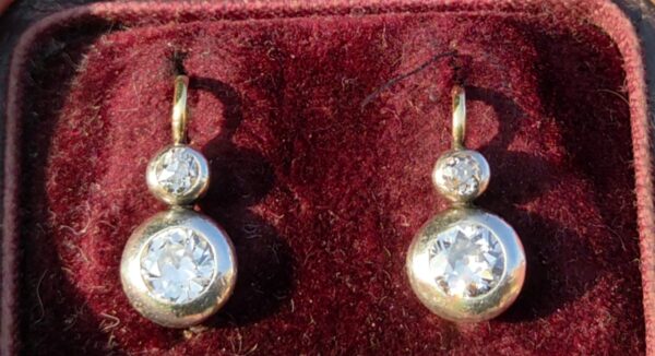 Wonderful Old Cut Diamond earrings