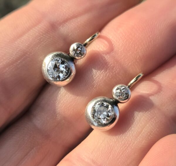 Wonderful Old Cut Diamond earrings - Image 8