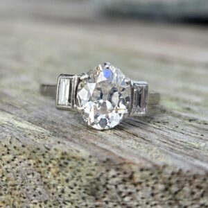 Incredibly rare Oval old cut Diamond Solitaire ring