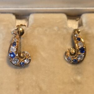 Gorgeous Old cut Diamond & Sapphire earrings