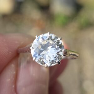 A Fine Old Transitional cut Diamond Solitaire.