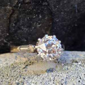 SOLD. Old Mine Diamond cut Solitaire ring