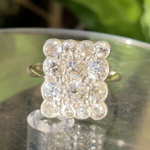 C.1915 Old Cut Diamond panel/plaque ring